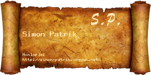 Simon Patrik névjegykártya